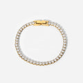 Trendy 14k Gold Plated Full Zircon Plated Claw Setting  Stainless Steel Bracelets for Ladies Gift