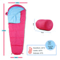 Camping Lightweight Nylon Flannel Sleeping Bag for Kids 3 Seasons Warm & Cool Weather Travel Gear Child Size for Outdoor Camping