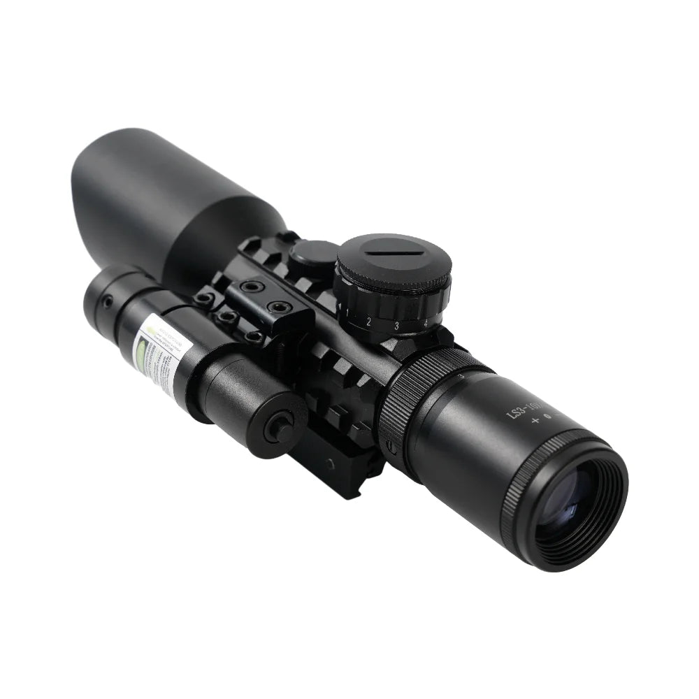 M9 3-10X42 Activity Metal Telescope Red and Green Illuminated Red Sight Scope Red Laser Hunting Sight for Outdoor