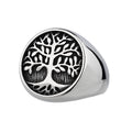 Chunky Retro Viking Ring Lucky Tree of Life Antioxidant Titanium Steel Soldier Ring Men Size 7-13 Male Fashion Rings Gift