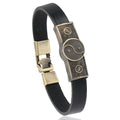 New Design Eight Diagrams Ying Yang Leather Bracelet Metal Tai Chi Accessories Leather Bangle Men Jewelry