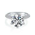 5CT Def Vvs  Round Brilliant Moissanite Ring Jewelry Eternity Wedding White Gold Color Rhodium Plated Ring Sterling Silver