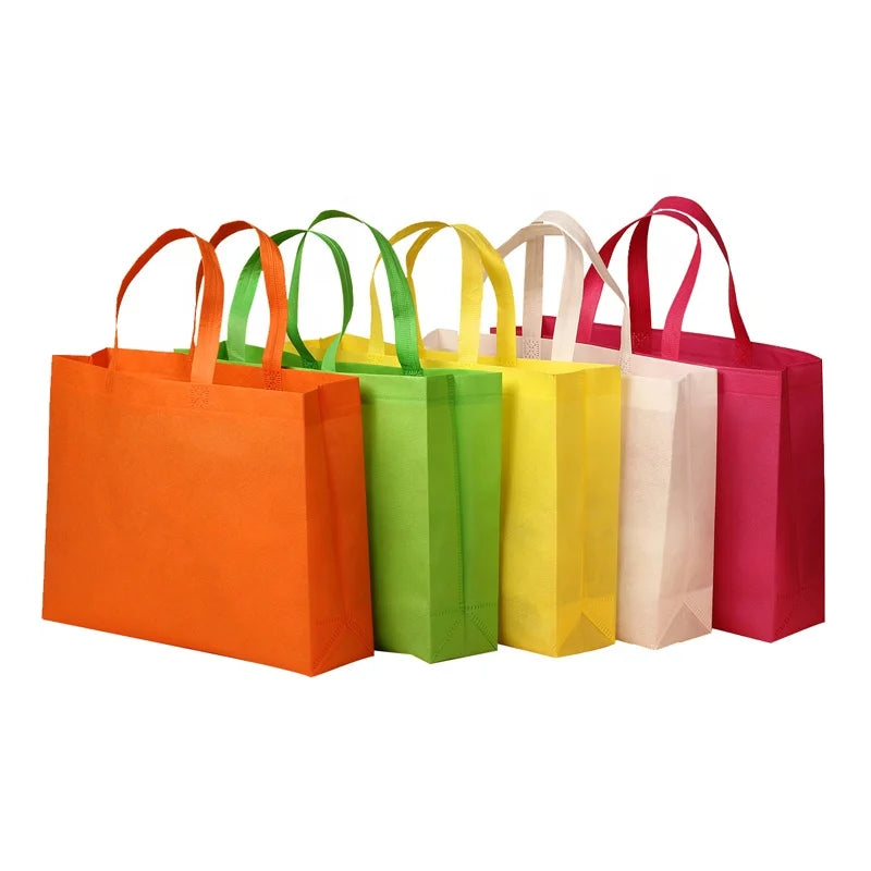 Quick Delivery Cheap Promotional Grocery Takeaway Pla Non Woven Tote Shopping Cloth Bags Ultrasonic Reusable Custom logo Print MegaBDM