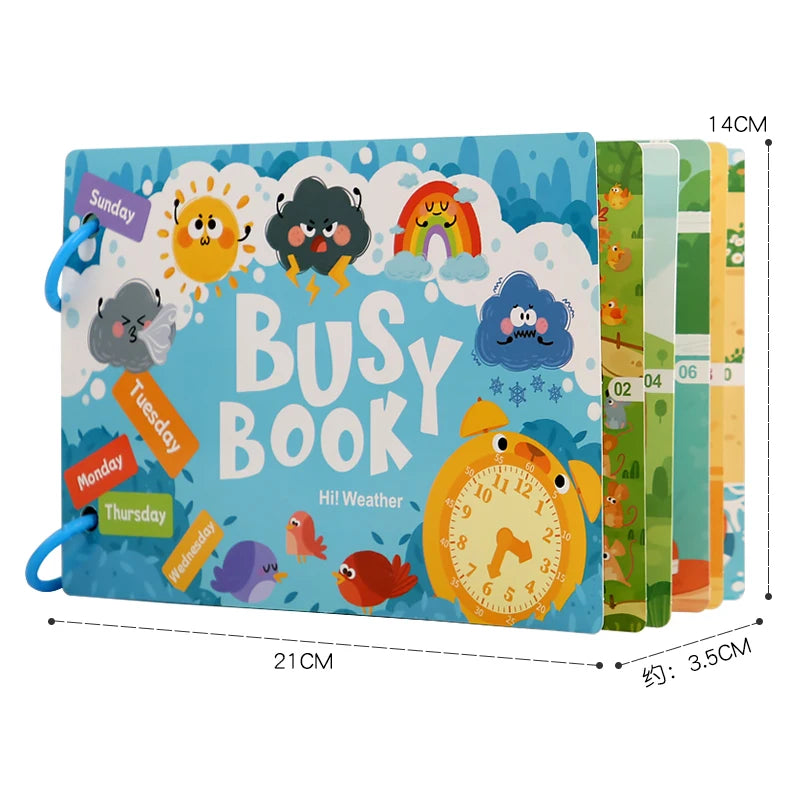 Quiet Early Learning Activity Paste Matching Game Children's Educational Clock Learning Busy Book Toys Magic Tape Paper Material