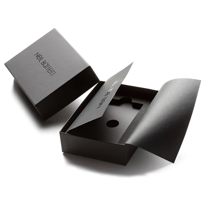 Customized Luxury Matt Black Invitation Letter Boxes with Matt Lamination Embossing Sponge Lining for Gift Packaging