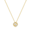 Fashion Jewelry 925 Sterling Silver Round Circular Circle White Diamond Zircon Gold Plated Necklaces for Woman