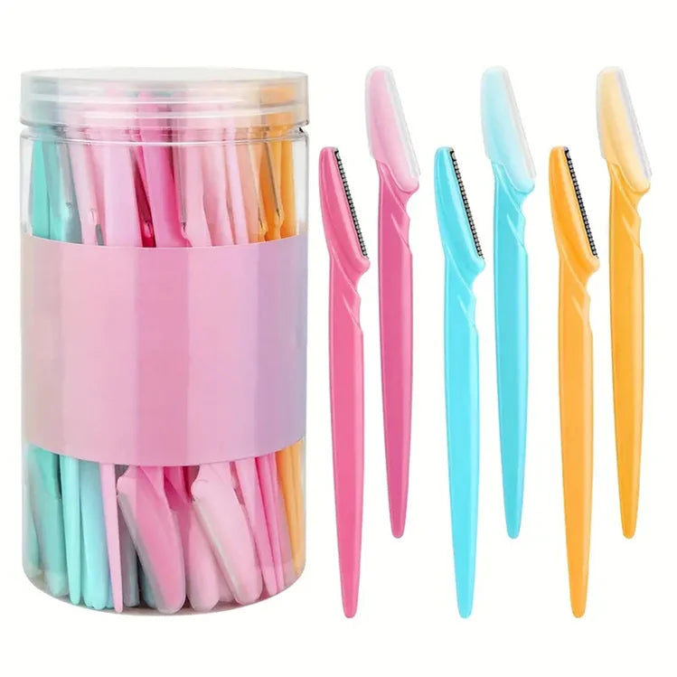 Wholesale 66pcs Disposable Eyebrow Trimmer Multipurpose Shaving Razors Grooming Tool for Women Exfoliating Shaving Razors