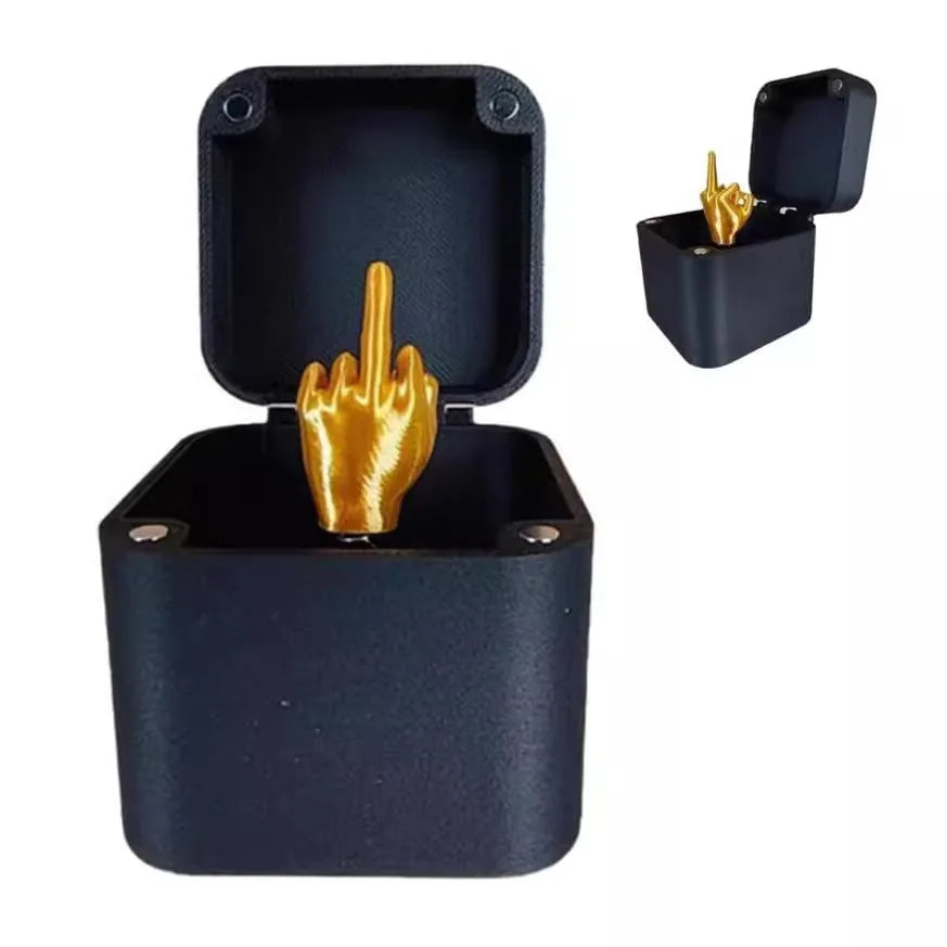 Creative 3D Printed Middle Finger Pop Gift Box Fun Prank Home Decoration Hanging Design Art Deco Style