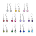 QINGXIN 925 Sterling Silver Mother's Day Gift Party Jewellery Luxury Zircon Gemstone Hoop & Huggie Drop Earrings Women