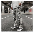 Custom Label Trousers for Men Drop Ship Boys Men Street Wear Bone Patch Stock Flare Jeans Men