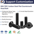 Carbon Steel Countersink Flat Head Hexagon Socket Screws Metric Black Oxide Finish Class 4.8&6.8