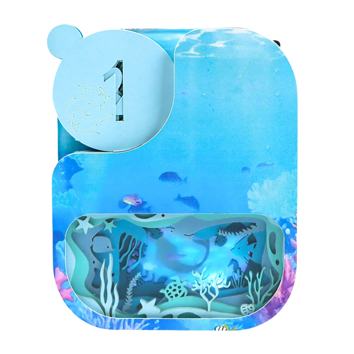 Elegant Ocean-Themed 3D Laser Cut Memo Pad Unique Perpetual Calendar - Creative Desktop Decoration Gift