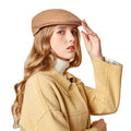 Fashion Newsboy Hats Women French 100% Wool Beret Hats Solid Color Classic Winter Flat Ivy Cap Gatsby Cabbie Cap Ladies