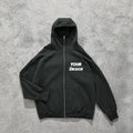 Wholesale OEM Mens Masked Zipper Hoodie Streetwear Solid Color Sweater Men Oversized Big Pocket Fleece Vintage Zipper Hoodies