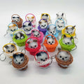 Cross Border Small Round Basket Cat Key Chain Pendant Knitting Craft Small Toy Kitten Basket Kitten Bag Pendant