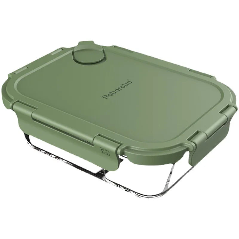 Rectangle  380ml 620ml 1000ml Glass Lunch Containers with Lids for Students