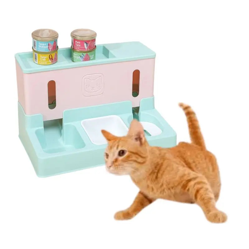 Waterproof Durable Eco-Friendly Plastic Solid Square Cut Simple Cat Feeding Bowl 1.5kg Indoor Outdoor Use