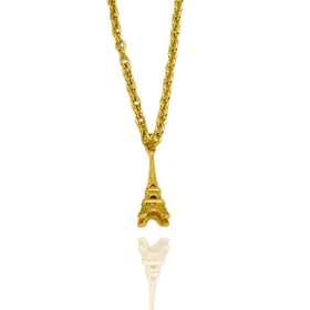 Fashion 18K Gold Plated Stainless Steel Pendant Necklace Christmas Gift French Paris Eiffel Tower Pendant Necklace for Men Women