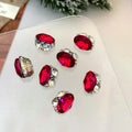 Internet Famous Summer Style 3D Elliptical Pile Diamond Nail Art Decor Sparkling White Zircon Powder Bright Red Pile Decoration