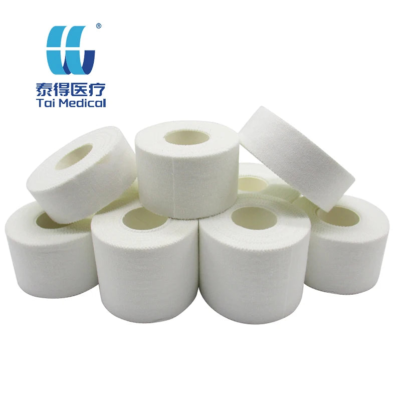 3.8cmx13.7m Non-elastic Unisex Foot Bandage White Sports Tape Print Pattern Basketball Football Ankle Fixation Knee Brace Wrist