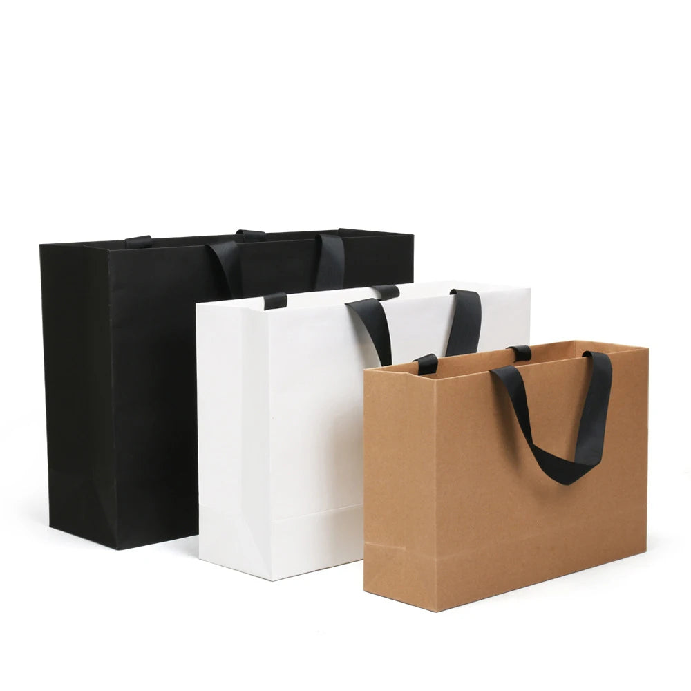 Paper Bag Blank Clothing Tote Bag Kraft Paper Hand Bag Thread Rope Printing in Stock