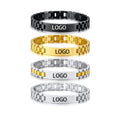 Large Thick Chain Bracelet Customized Bicycle Hand Logo Engraved Stainless Steel Chain Men's Bracelet Custom Men Jewelry