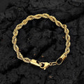Hot Selling Punk Rope Chain Bracelet Gold Silver Plated Stainless Steel Twist Chain Bracelet for Women Men