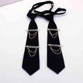 Wholesale Fashion Crystal Black Women's Necktie Tie Clip with Free Bow Tie Metal Diamond Set Student Ties & Accessories
