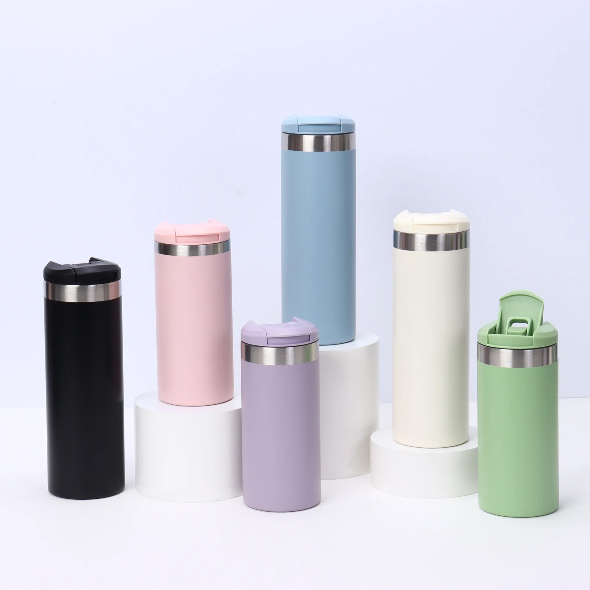 Wholesale Custom 304 Stainless Steel Tumblers 12oz and 16oz Portable Car Water Bottles with Lids for On-the-Go Use