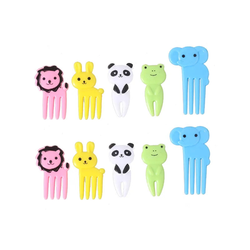 Children's Fruit Fork Cute Animal Bento Box Decorative Fork Dessert Fork Mini Cartoon Toothpick Cake Dessert Pastry Party Supply