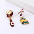 2023 Fashion Jewelry Gold Plated Cola Soda Shape Earrings Drip Oil Hamburg Fries Shaped Stud Earrings for Girl