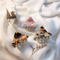 Leopard Print Hair Accessories 4.5 cm Shark Clips Geometric Metal Small Hair Clip Claw Metal Vintage Pendant Hair Clip Claw