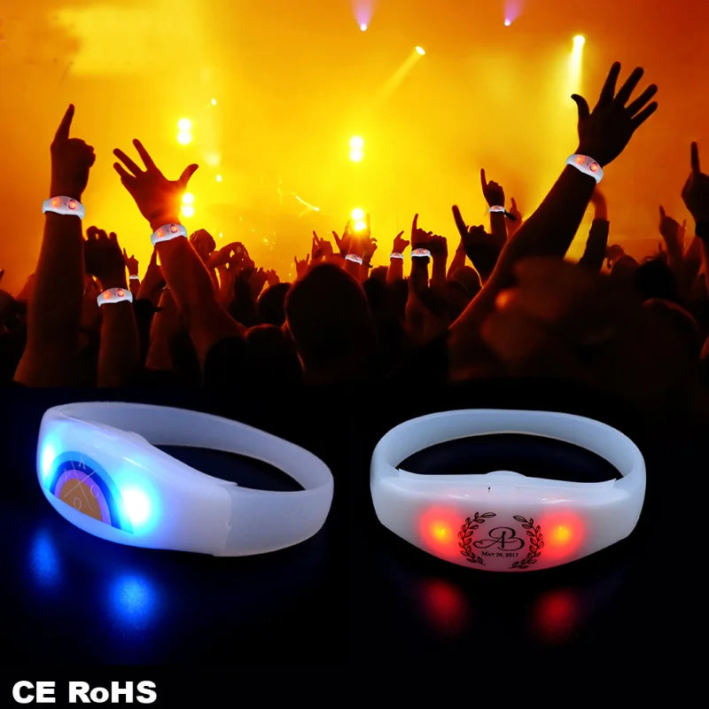 Glow Bracelets 15 Color LED  Light up Bracelets Remote Control for Party Supplies Christmas Parties Wedding Birthdays Concert