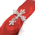 Fashion Cheap Crystal Rhinestone Jeweled Disposable Cross Napkin Rings for Weddings