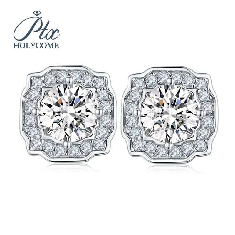 Micropaved Auspicious Design 5mm D VVS S925 Gold Plated Fashion Jewelry Wholesale Moissanite Earring