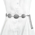Women's Vintage-Style Turquoise Alloy Buckle 2cm Width Waist Chain Belt Adjustable Western Chain for Dresses