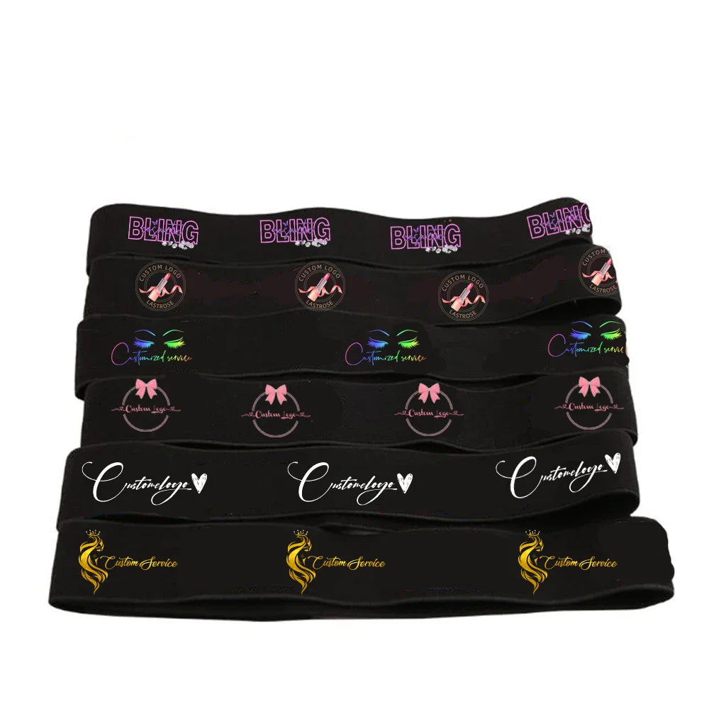 Print logo on Silk Hair Wraps Head Band Edge Wrap Satin Scarf