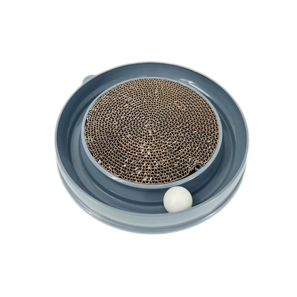 Custom Eco-Friendly Cat Interactive Turbo Scratch Toy with Ball Corrugated Paper Scratching Plate