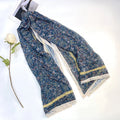 New Retro Brown Small Floral Digital Printing With Hand Rolled Edges Medium Length Long Scarf Hijab