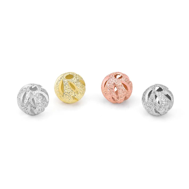 925 Sterling Silver Frosted Car Flower DIY Beaded Loose Bead Gold-Plated Hollow Bracelet Pendant Beads with Transfer Accessories