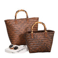 2026 New Large Capacity Hand-woven Bag Fashion All-in-one Bag Shopping Basket Vintage Bamboo Bag Beach Holiday