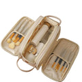 Custom Makeup Bag Portable PU Leather Waterproof Toiletry Pouch Multifunctional Brush Storage Bag for Women