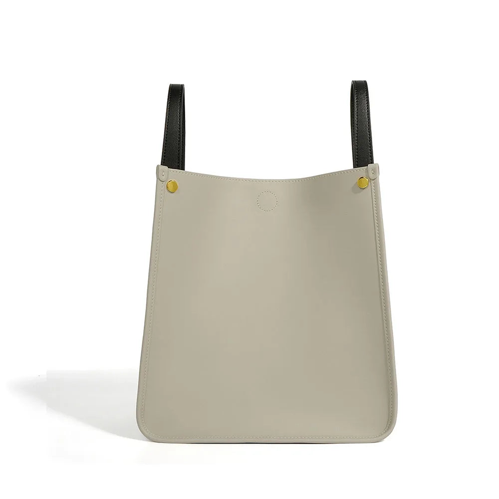Latest Fashion Custom Tote Bags for Women Genuine Leather Handbags with Open Closure Portable Shoulder Bag Simple Style