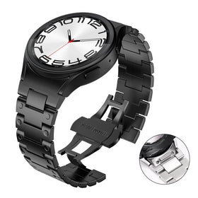 New Arrive Curved End No Gaps Bracelet Stainless Steel Easy Release Watch Strap for Samsung Watch 6/5/4 Classic Wrist Band