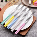 Hongda 304 Stainless Steel Contemporary Reusable Multi-Color Bright Surface Eco-Friendly 215mm Laser Logo Business Chopsticks