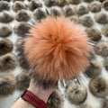 China Wholesale Hot Sale Colorful Fur Pompom 13cm-18cm Big Raccoon Fur Pompom Ball