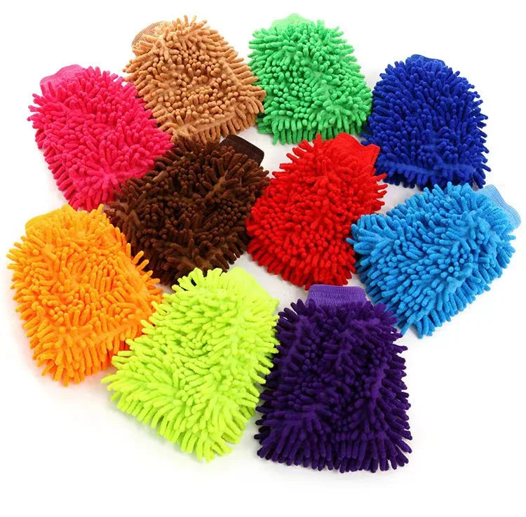 Factory Wholesale Multicolor Wash Drying Cleaning Cloth Auto Clean Mitts Glove Hand Soft Towel Microfiber for Care