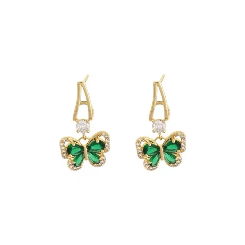 AA01015 Butterfly Earrings Light Luxury Zircon Exquisite Earrings