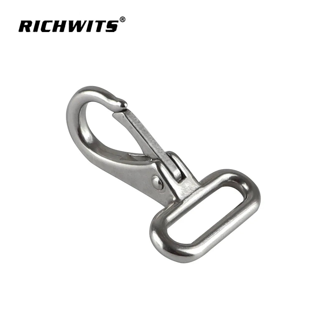 Rigging  Hardware  Stainless Steel Square Head Heavy Duty Fixed Eye Snap Hook for 25mm Webbing Snap Hook Accessory