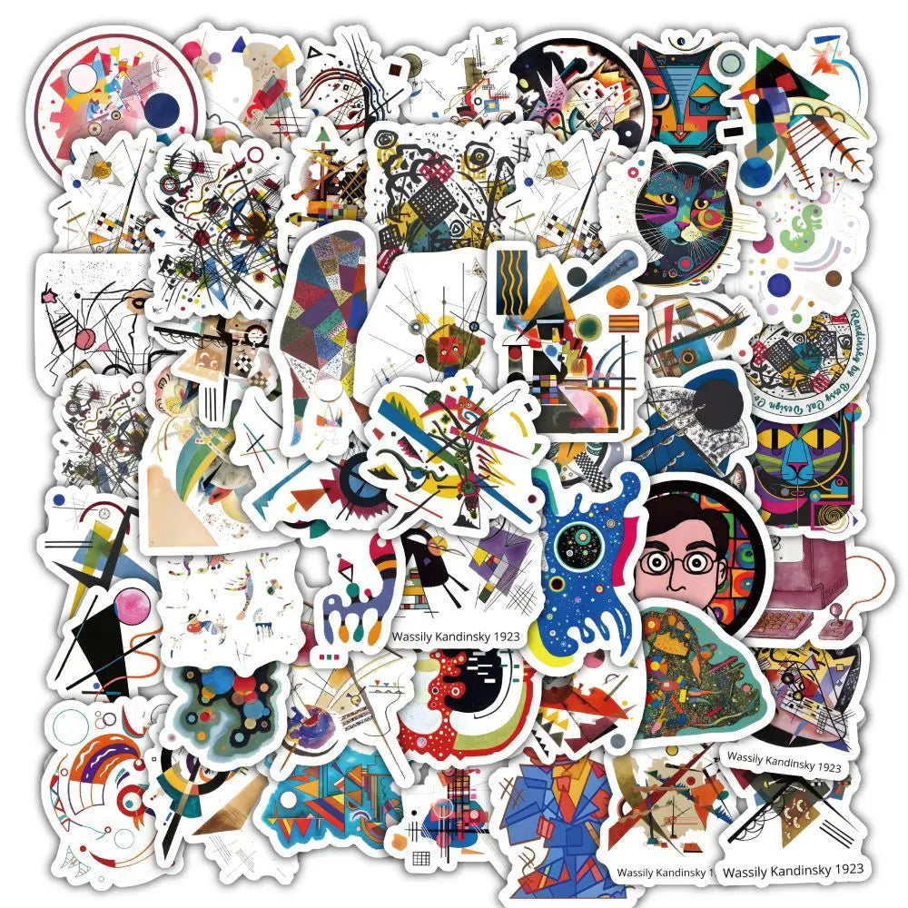 60PCS Russian Artist Wassily Kandinsky Abstract Oil Art Painting Sticker